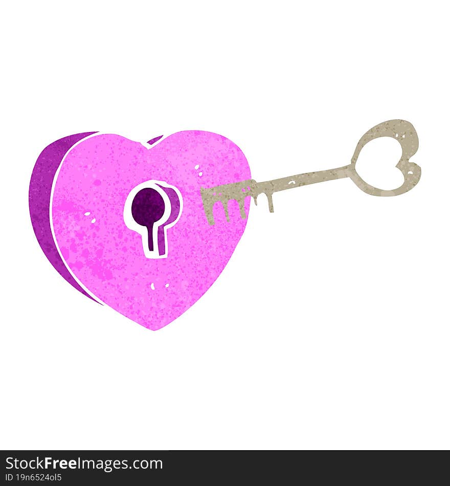 cartoon heart with keyhole