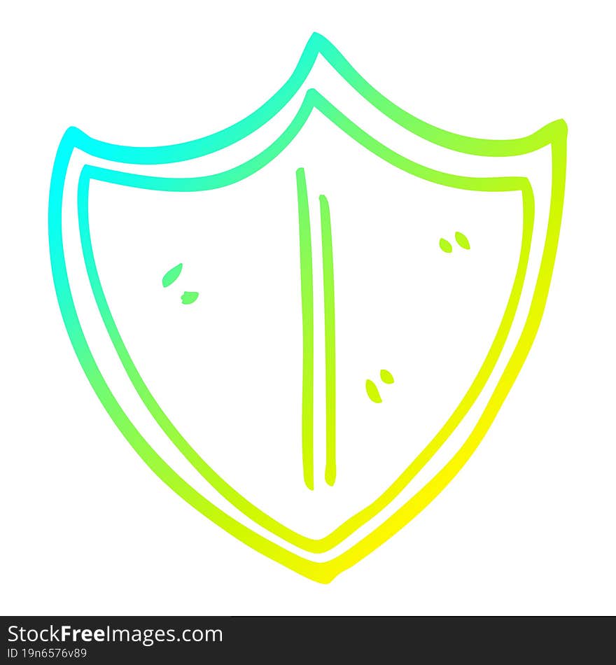 cold gradient line drawing cartoon shield