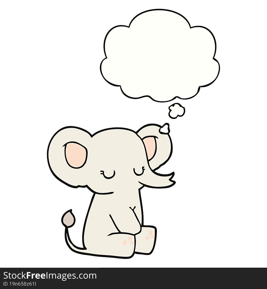 cartoon elephant with thought bubble. cartoon elephant with thought bubble