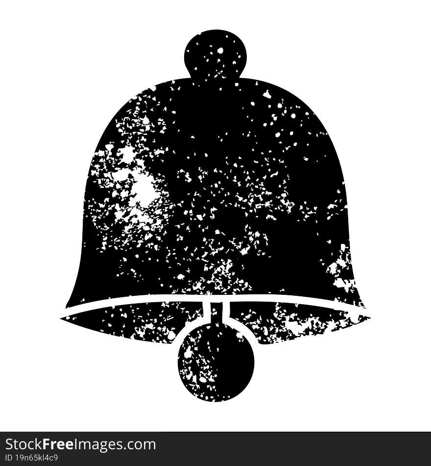 distressed symbol of a brass bell. distressed symbol of a brass bell