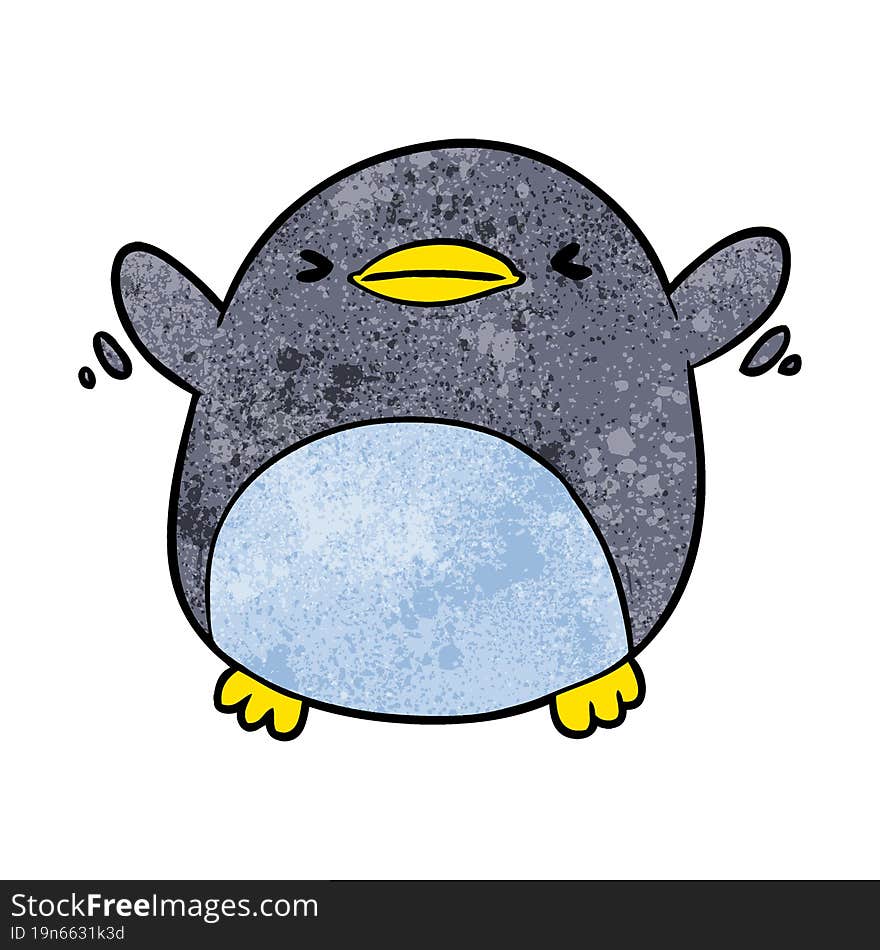 cute cartoon penguin flapping wings. cute cartoon penguin flapping wings