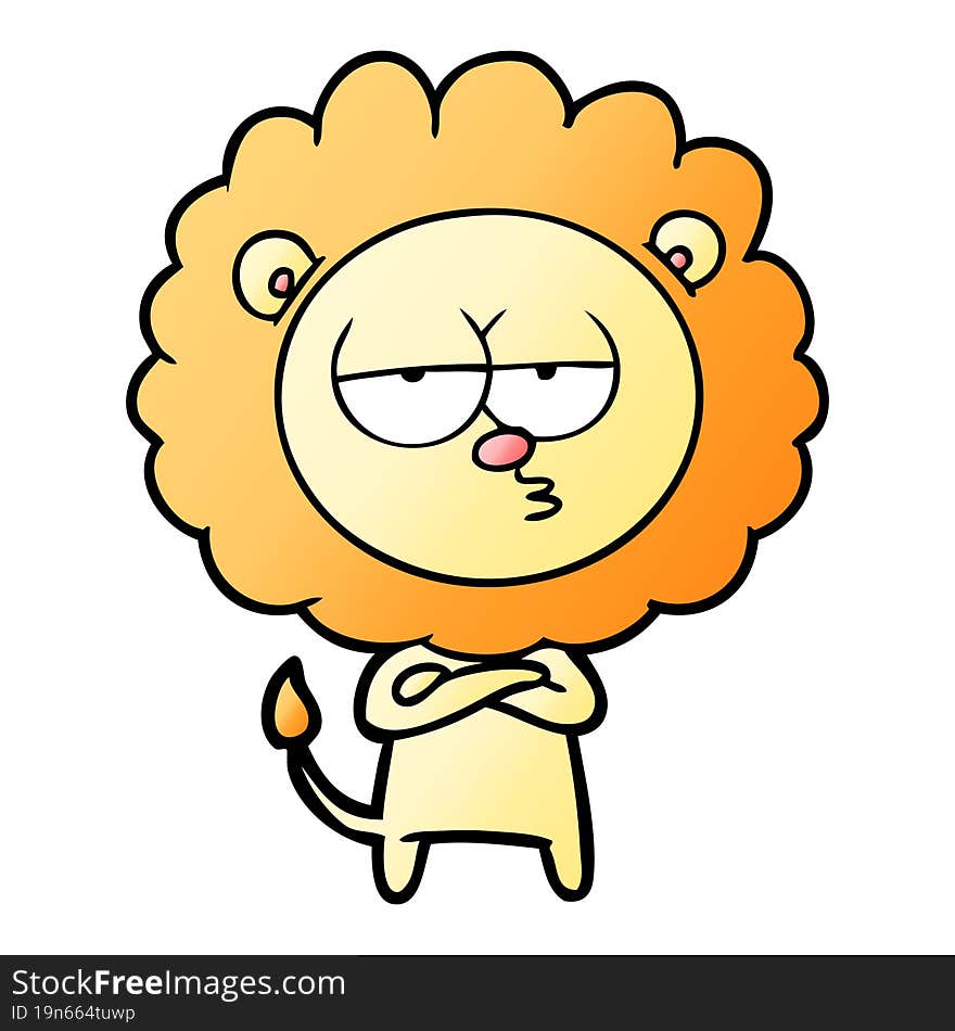 cartoon bored lion. cartoon bored lion