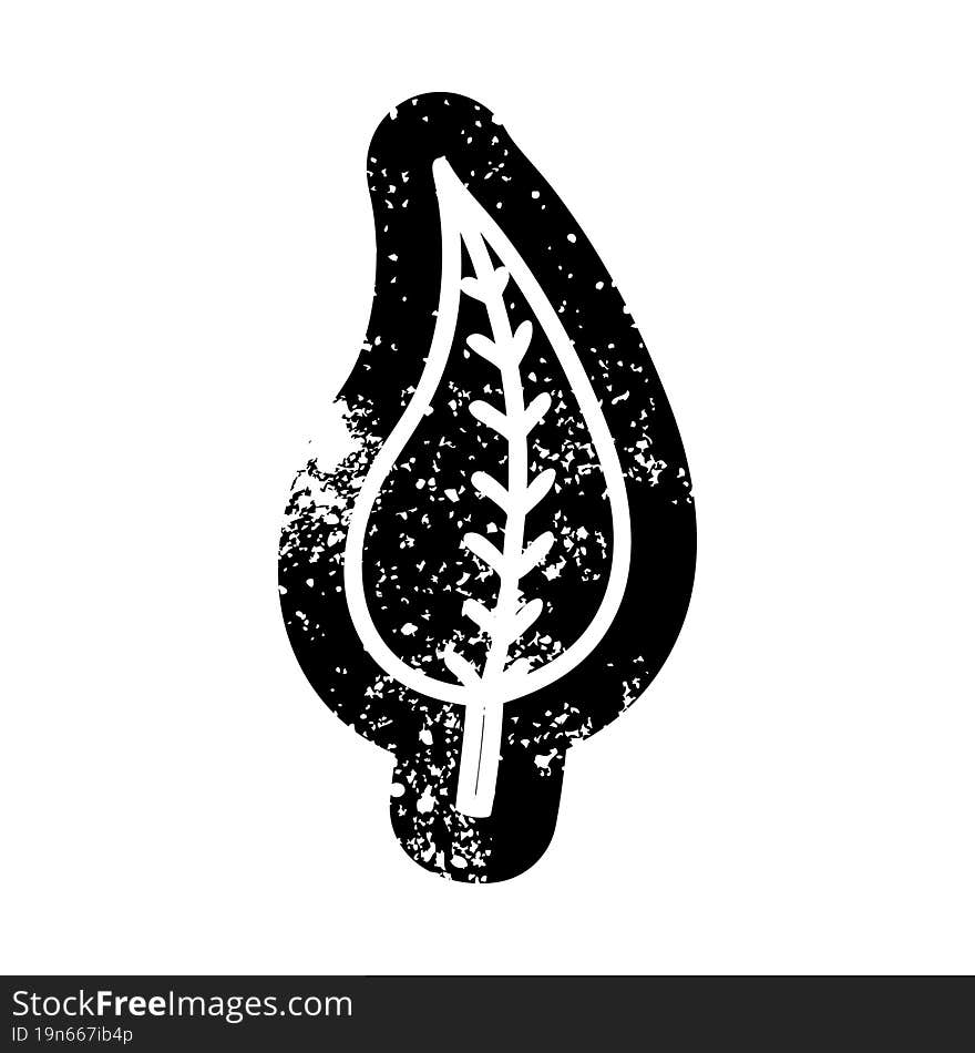 natural leaf distressed icon symbol