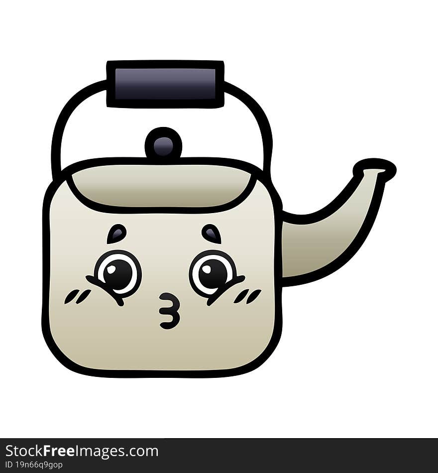 gradient shaded cartoon kettle