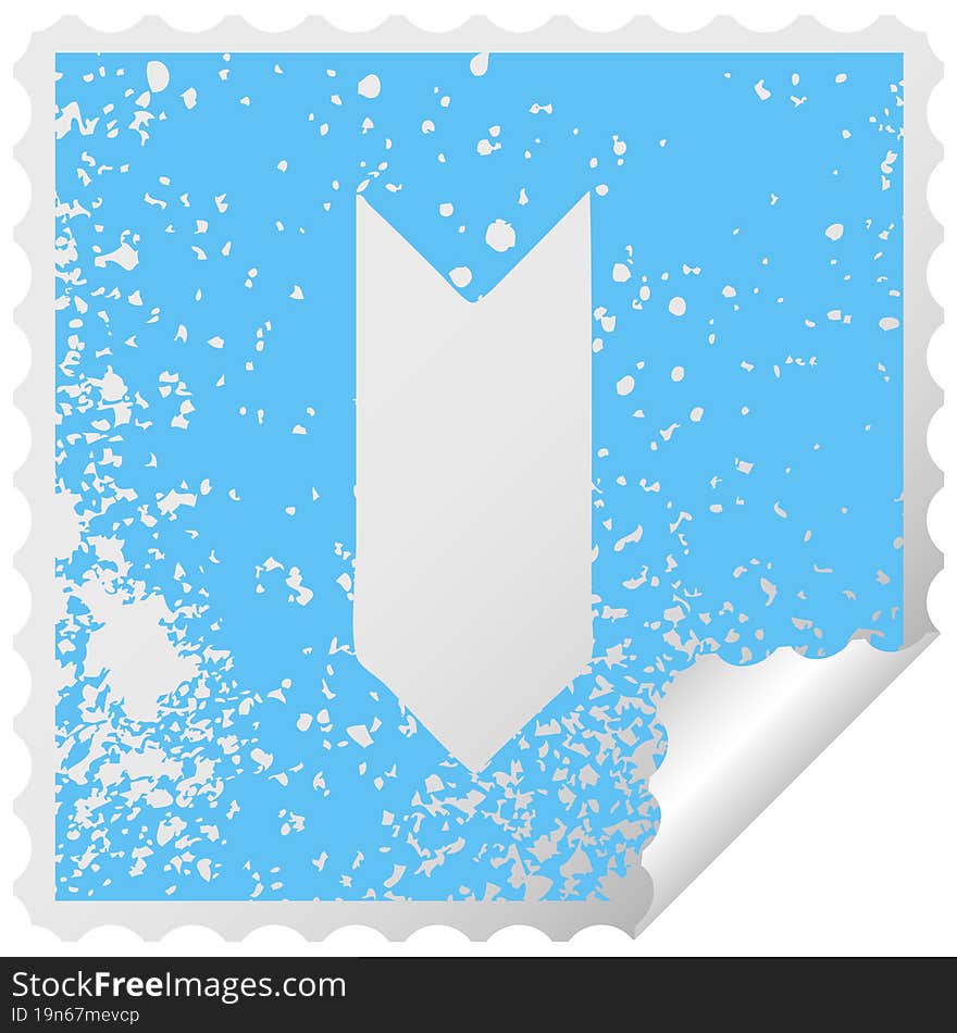 distressed circular peeling sticker symbol of a medal ribbon