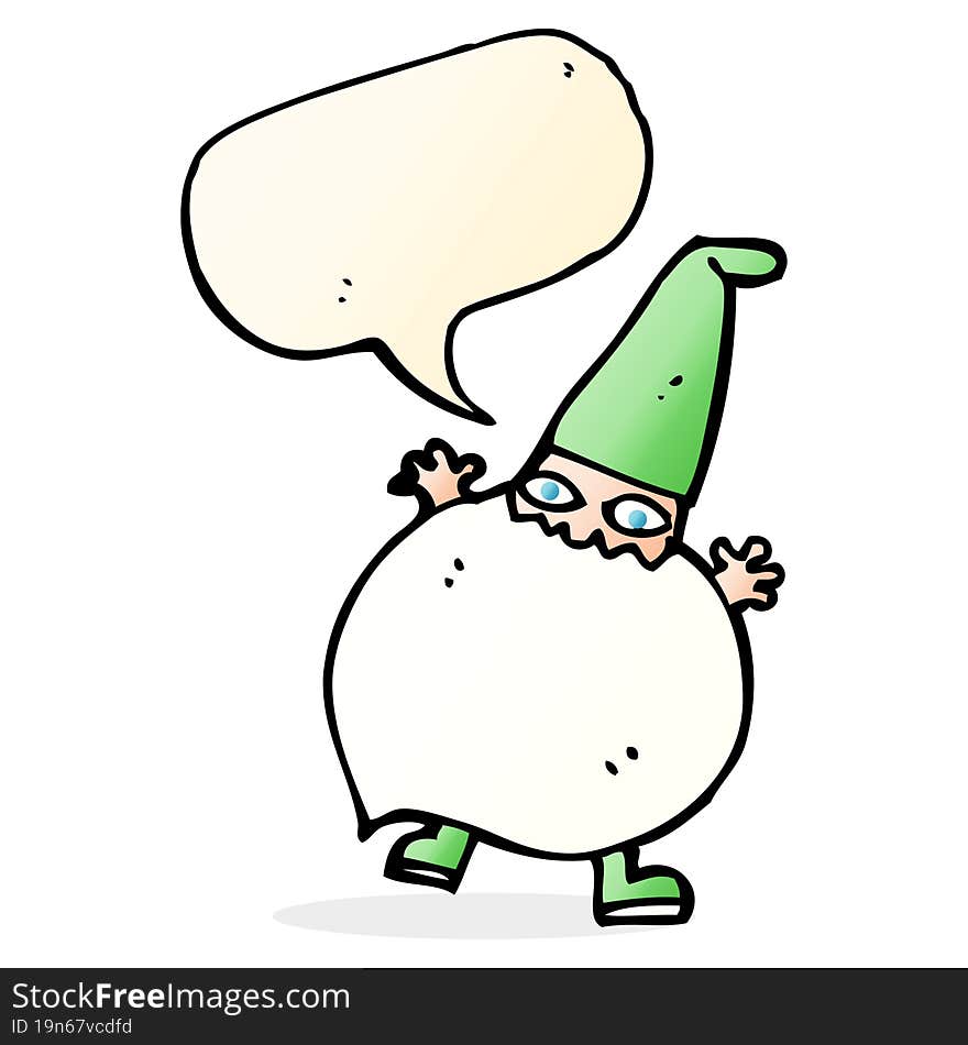 Cartoon Tiny Santa With Speech Bubble