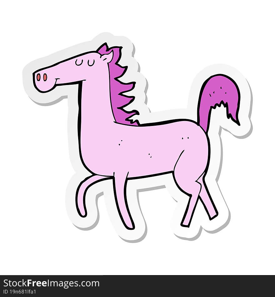 Sticker Of A Cartoon Horse