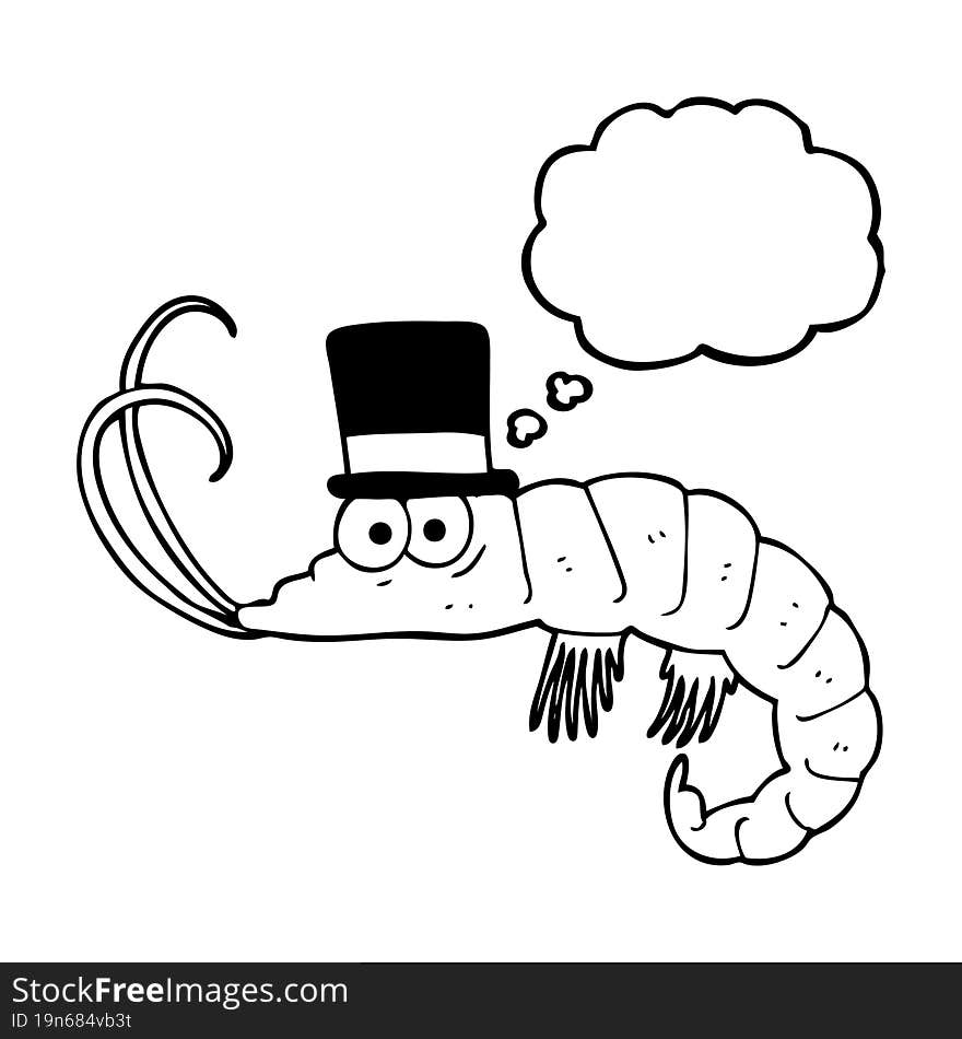 thought bubble cartoon shrimp