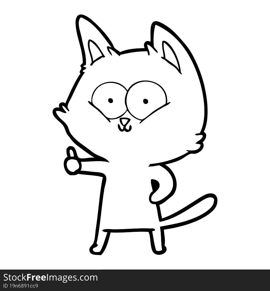 cartoon cat giving thumbs up. cartoon cat giving thumbs up