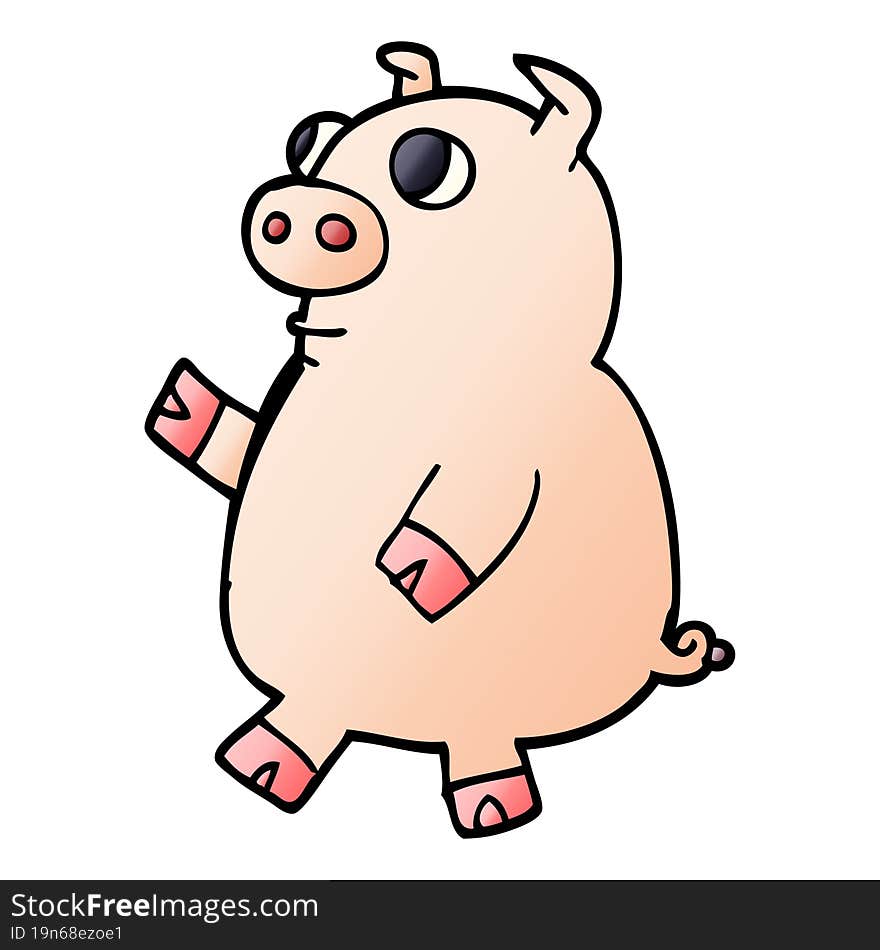 Cartoon Doodle Funny Pig