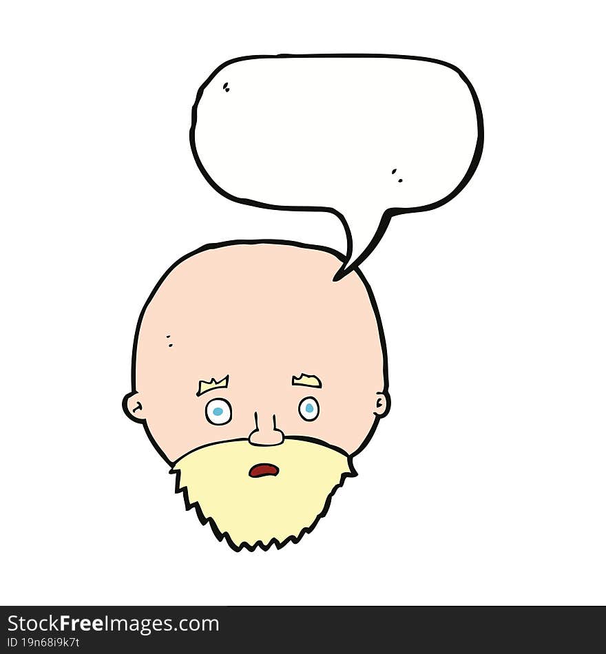 cartoon shocked man with beard with speech bubble