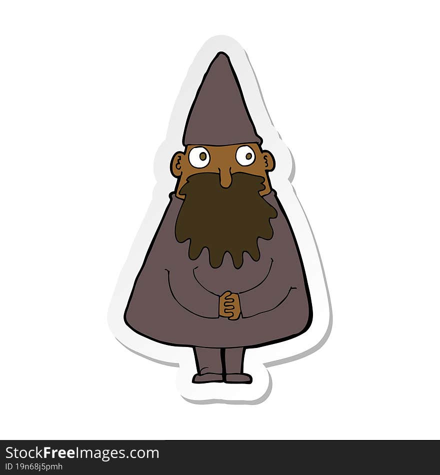 sticker of a cartoon wizard