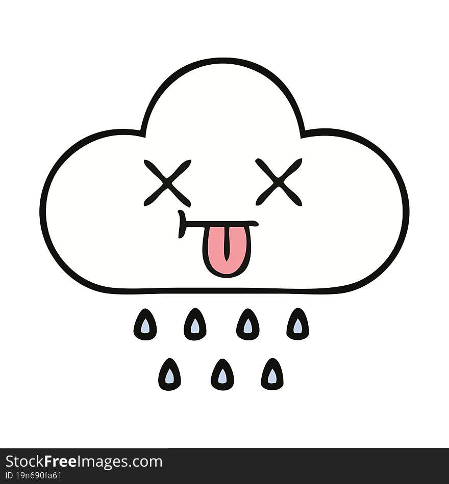 cute cartoon of a rain cloud. cute cartoon of a rain cloud