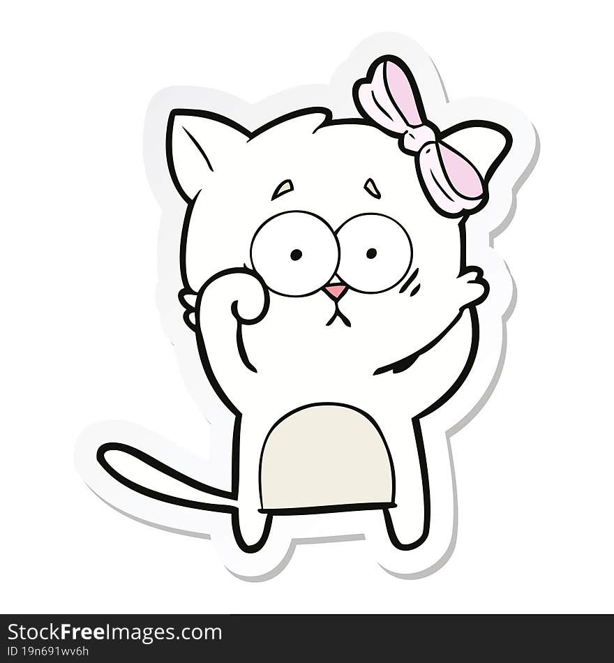 sticker of a cartoon cat