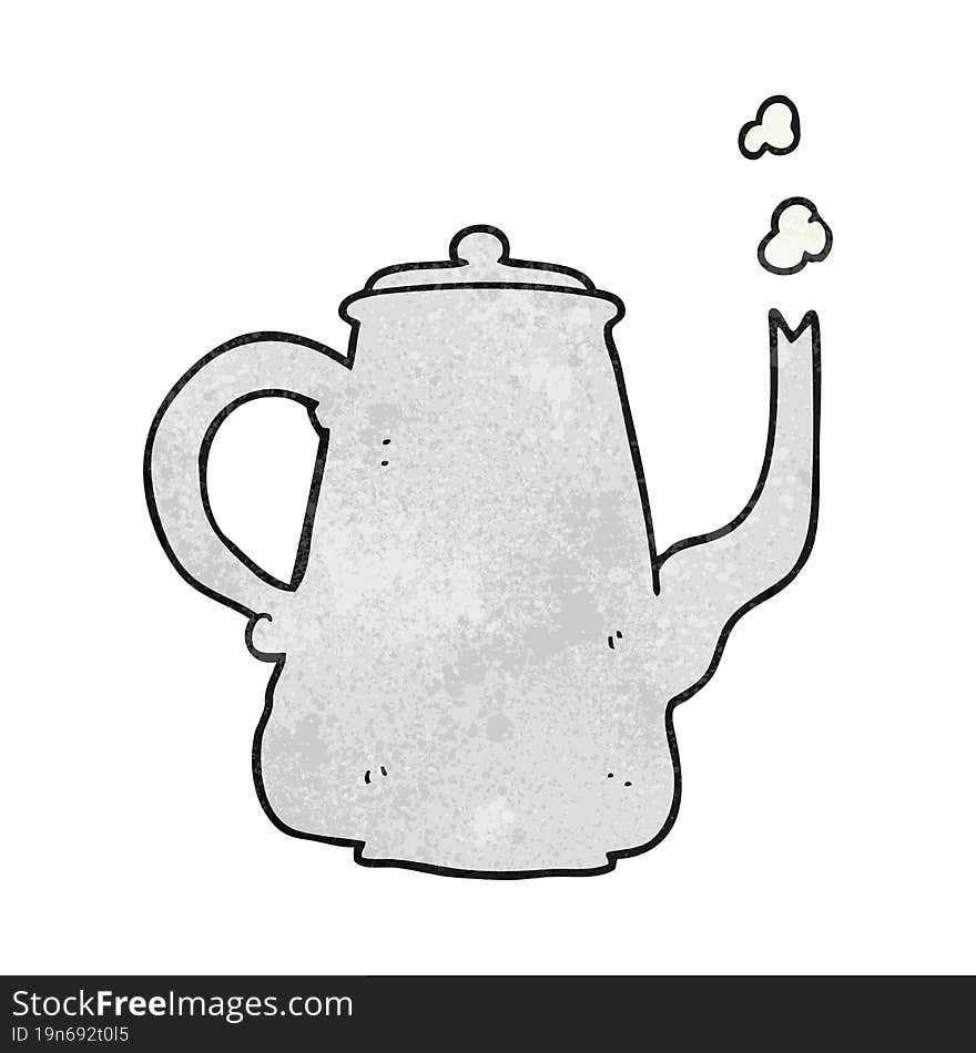 freehand textured cartoon coffee pot