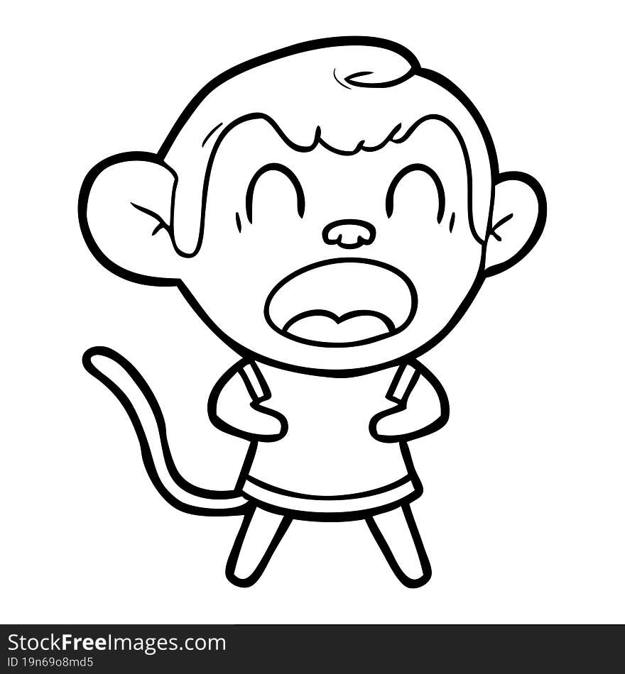 shouting cartoon monkey. shouting cartoon monkey