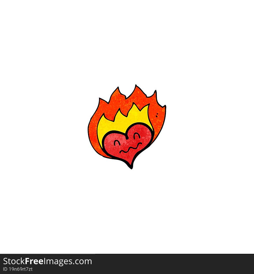 flaming heart symbol cartoon