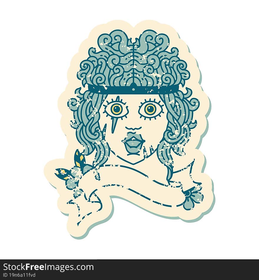 Retro Tattoo Style human barbarian character. Retro Tattoo Style human barbarian character