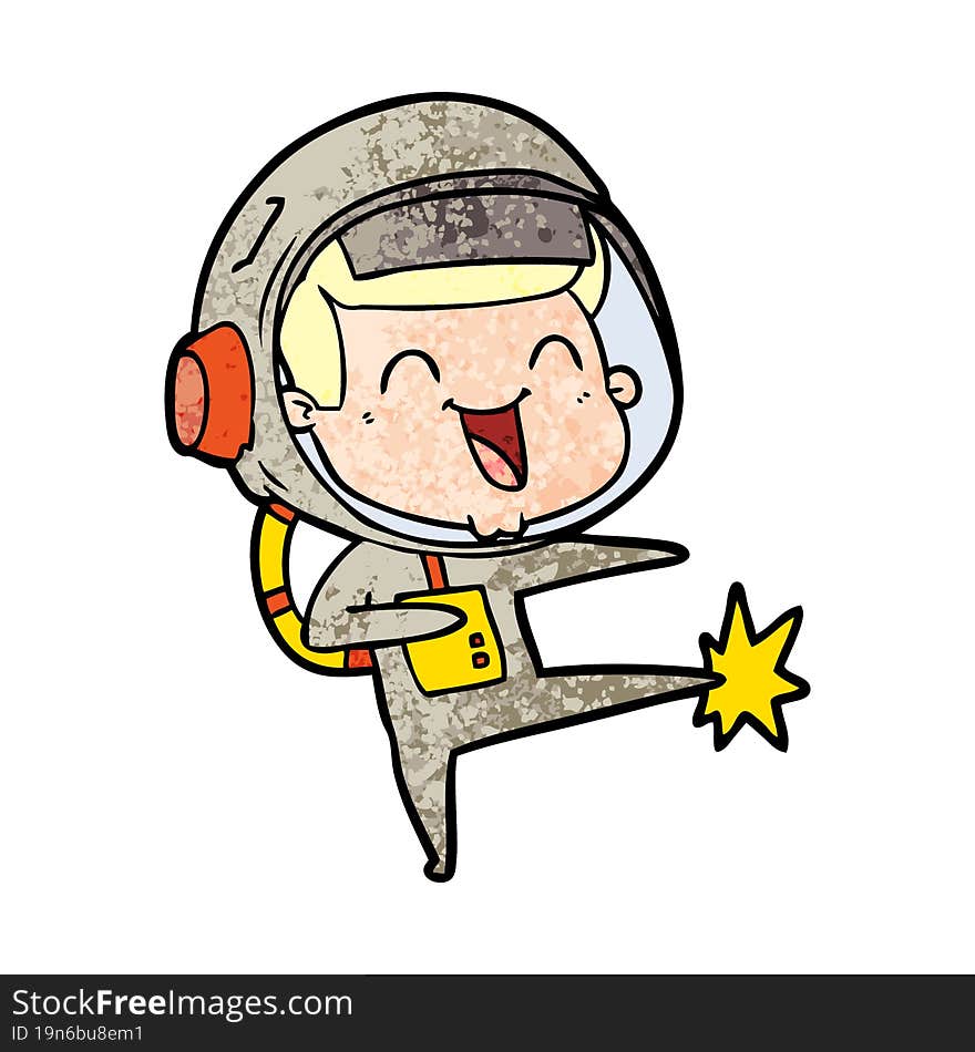 happy cartoon astronaut. happy cartoon astronaut