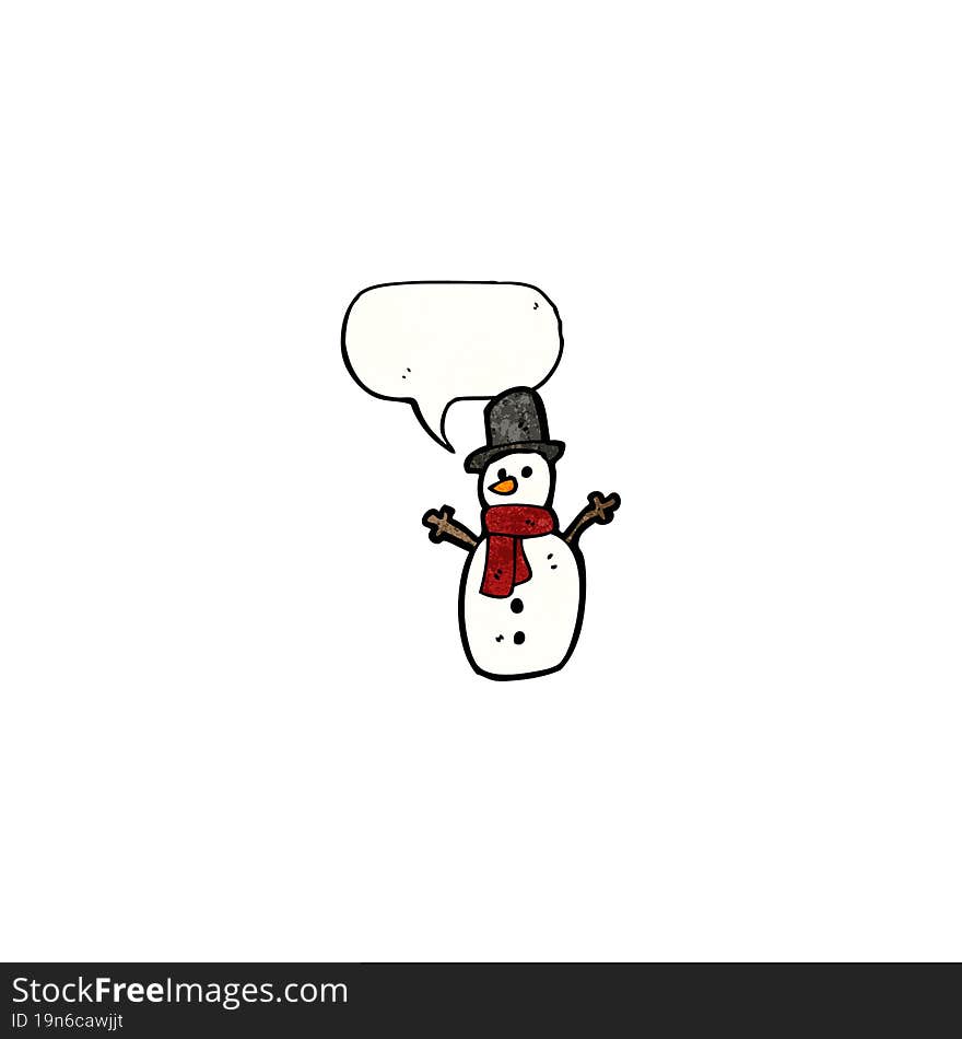 snowman with speech bubble