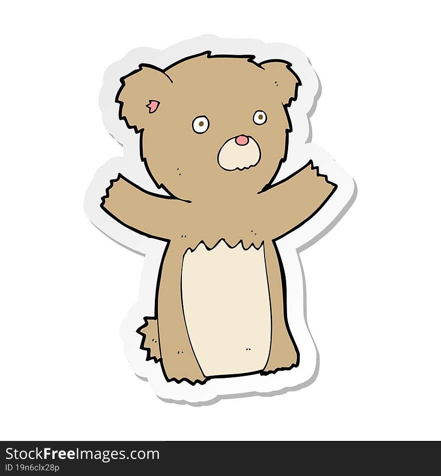 sticker of a cartoon teddy bear