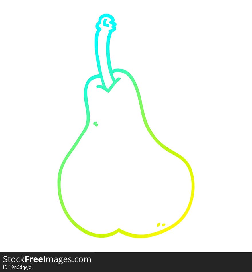 cold gradient line drawing cartoon pear