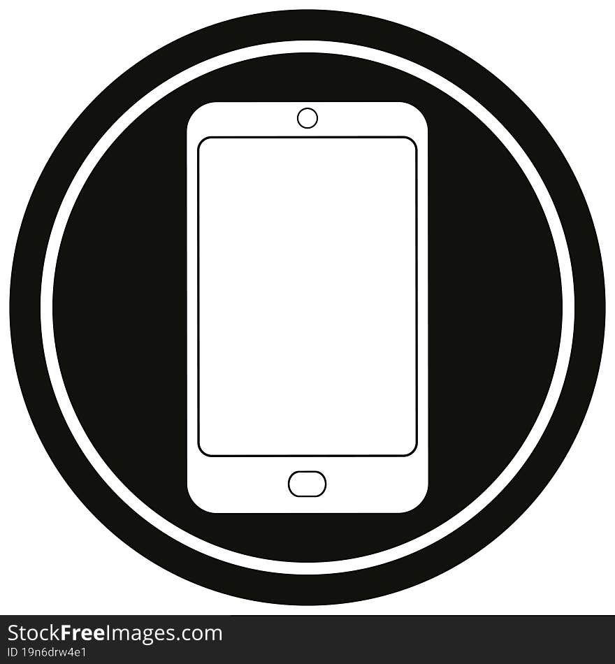 Cell Phone Circular Symbol