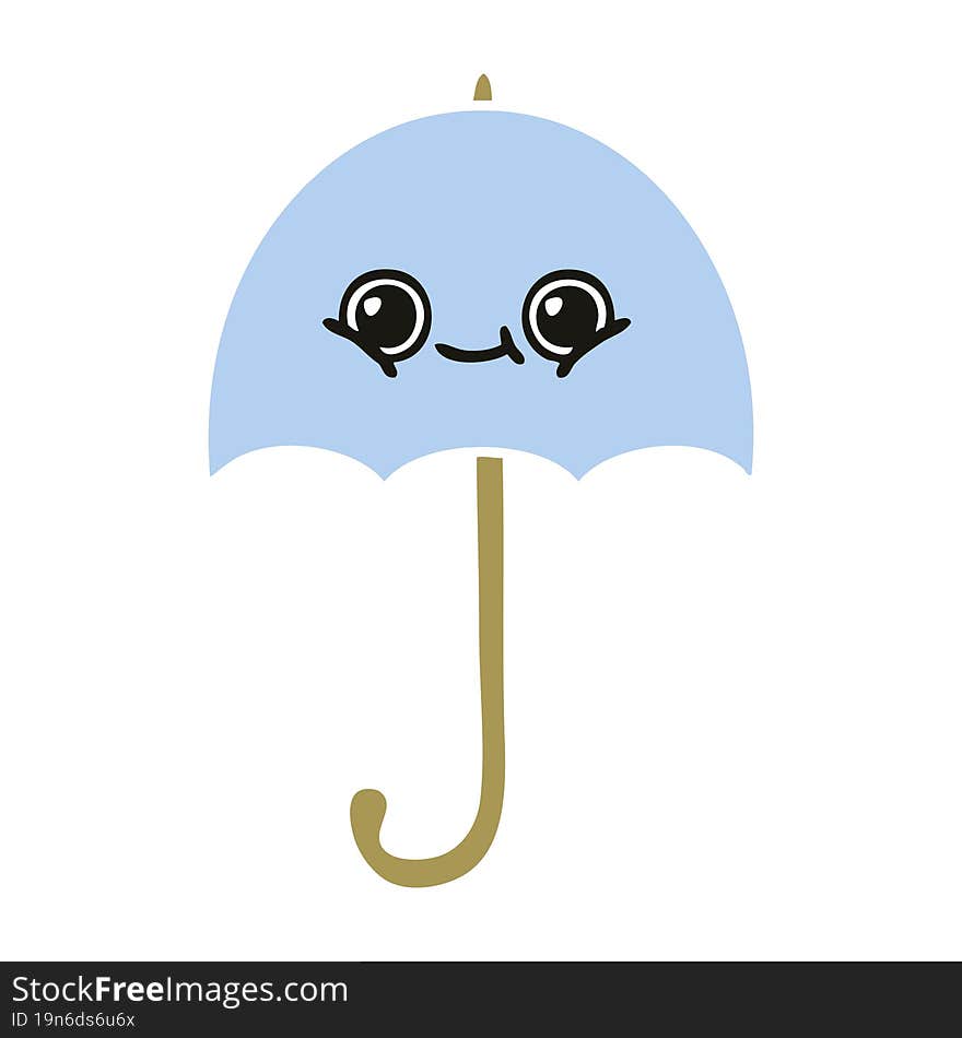 Flat Color Retro Cartoon Umbrella