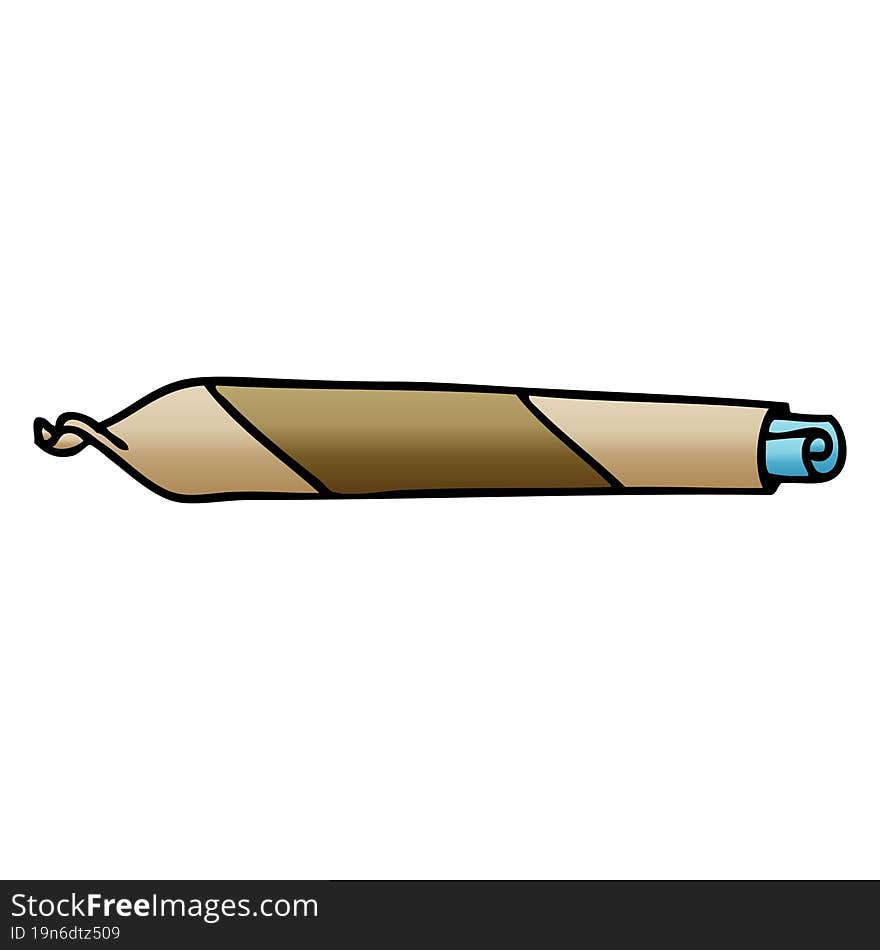 quirky gradient shaded cartoon rolled up joint