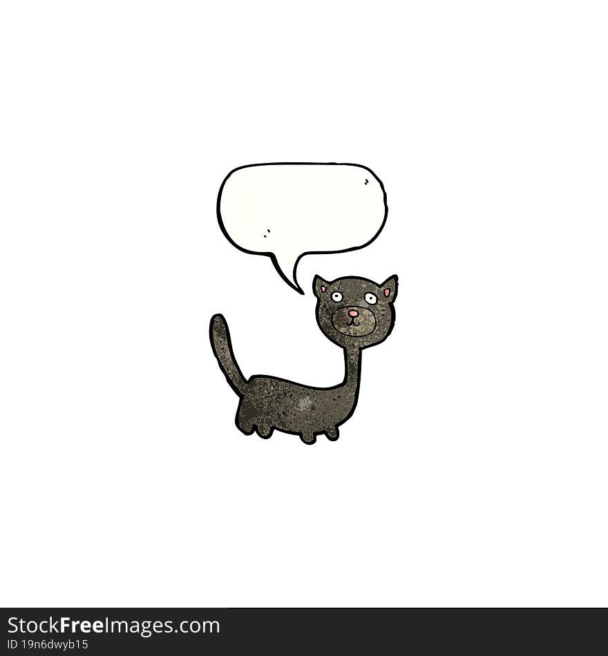 cartoon cat with speech bubble