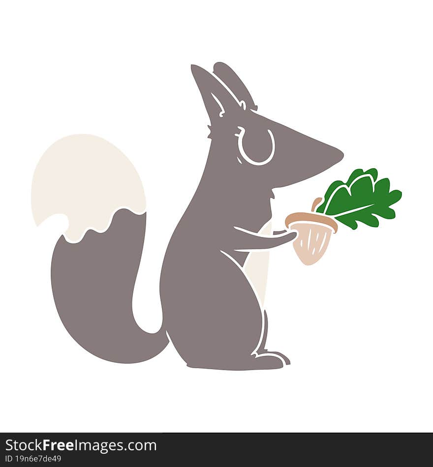 flat color style cartoon squirrel