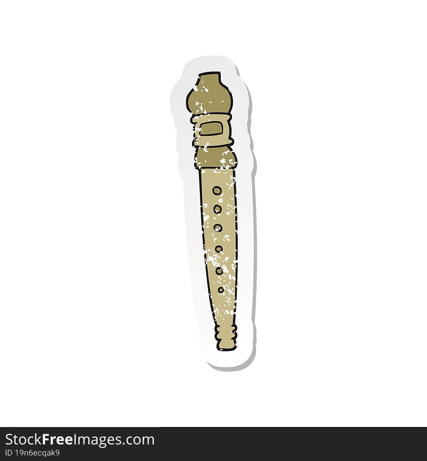 retro distressed sticker of a cartoon recorder