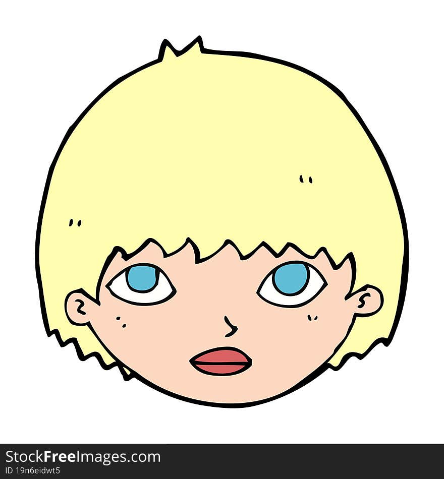 cartoon girl staring