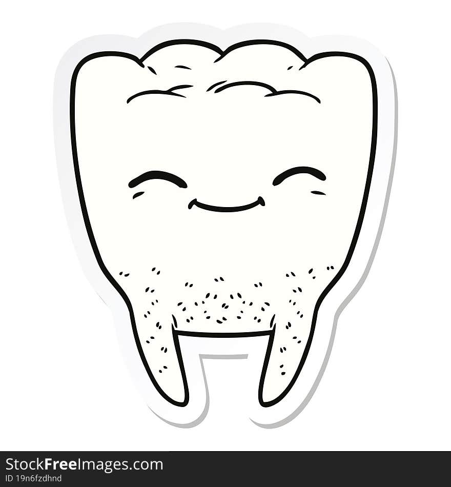 sticker of a cartoon tooth