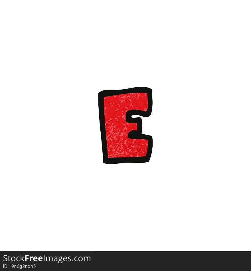 Cartoon Doodle Letter E