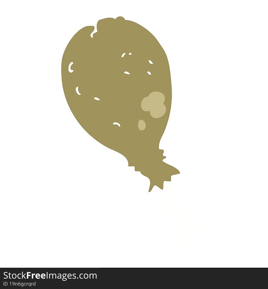 flat color illustration of a cartoon chicken leg