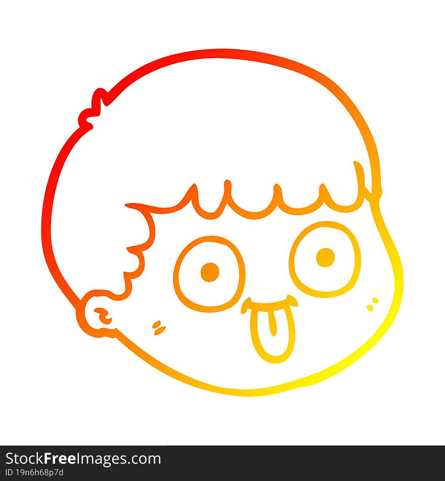 warm gradient line drawing cartoon male face