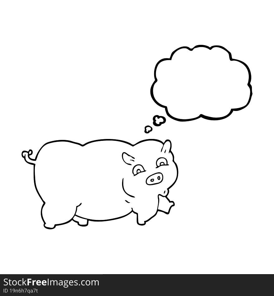 thought bubble cartoon pig