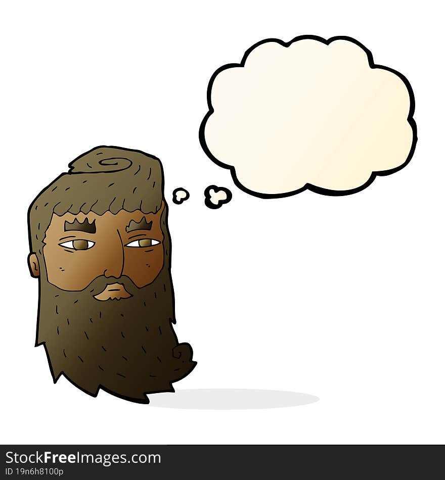 Cartoon Bearded Man With Thought Bubble