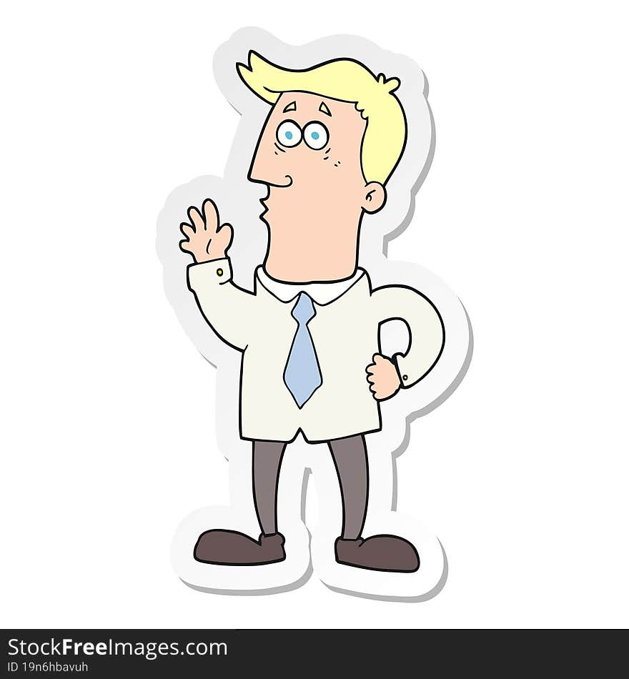 Sticker Of A Cartoon Businessman