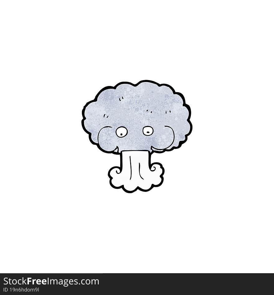 cartoon cloud blowing wind