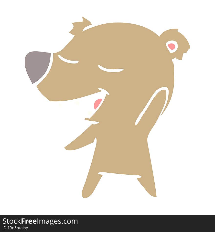 flat color style cartoon bear