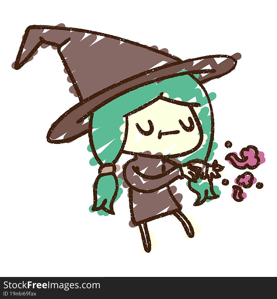 Witch Chalk Drawing