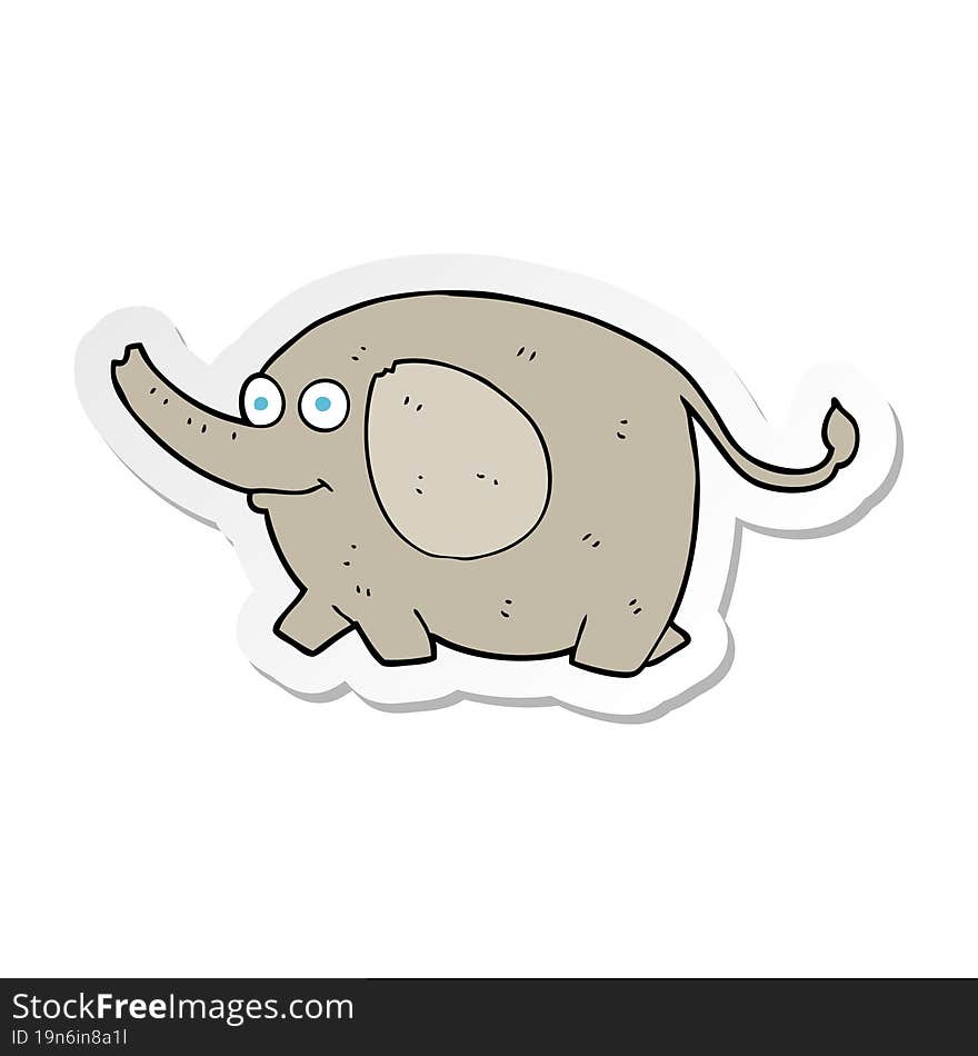 sticker of a cartoon elephant