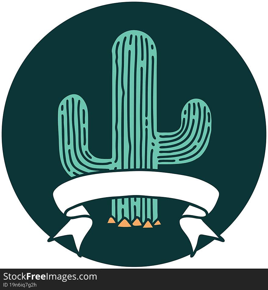 icon with banner of a cactus