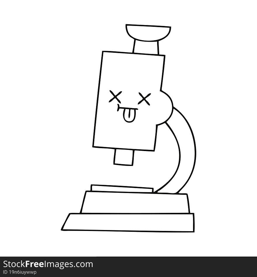 line drawing cartoon microscope