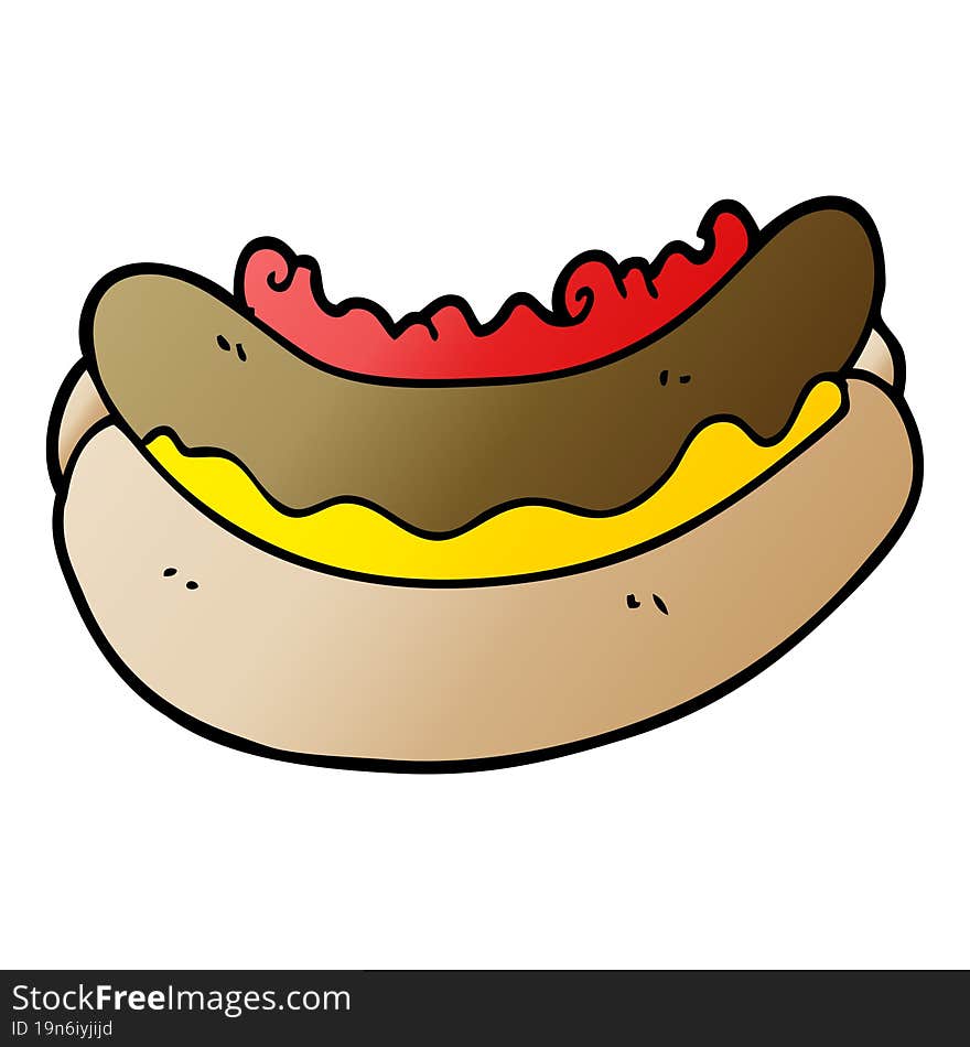 cartoon doodle of a hotdog