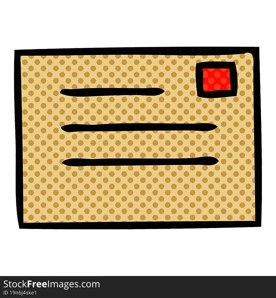 comic book style cartoon paper envelope