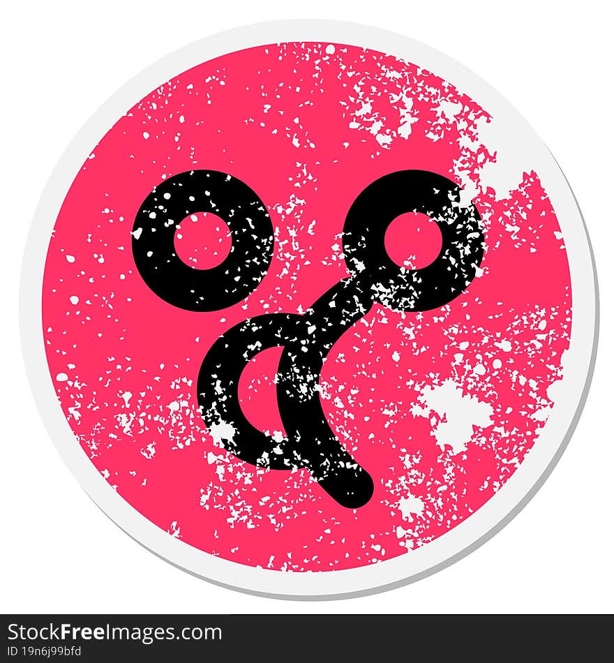 talking blank eye face circular sticker