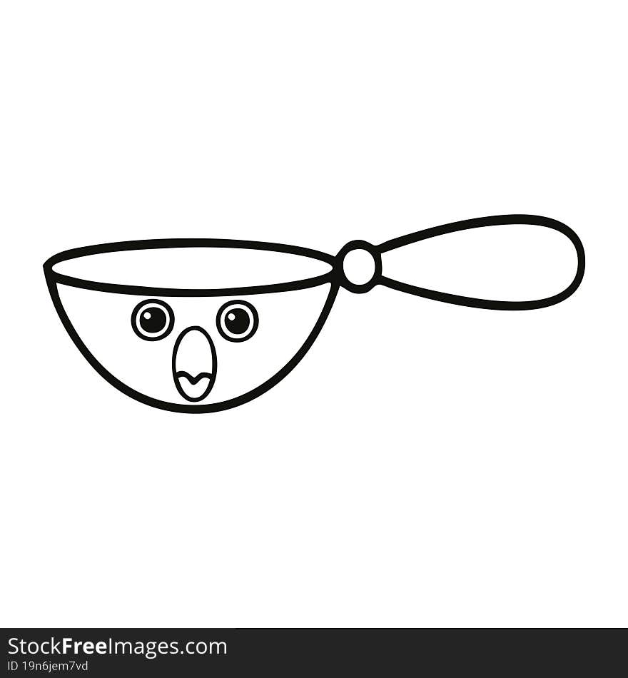 line drawing cartoon of a measuring spoon